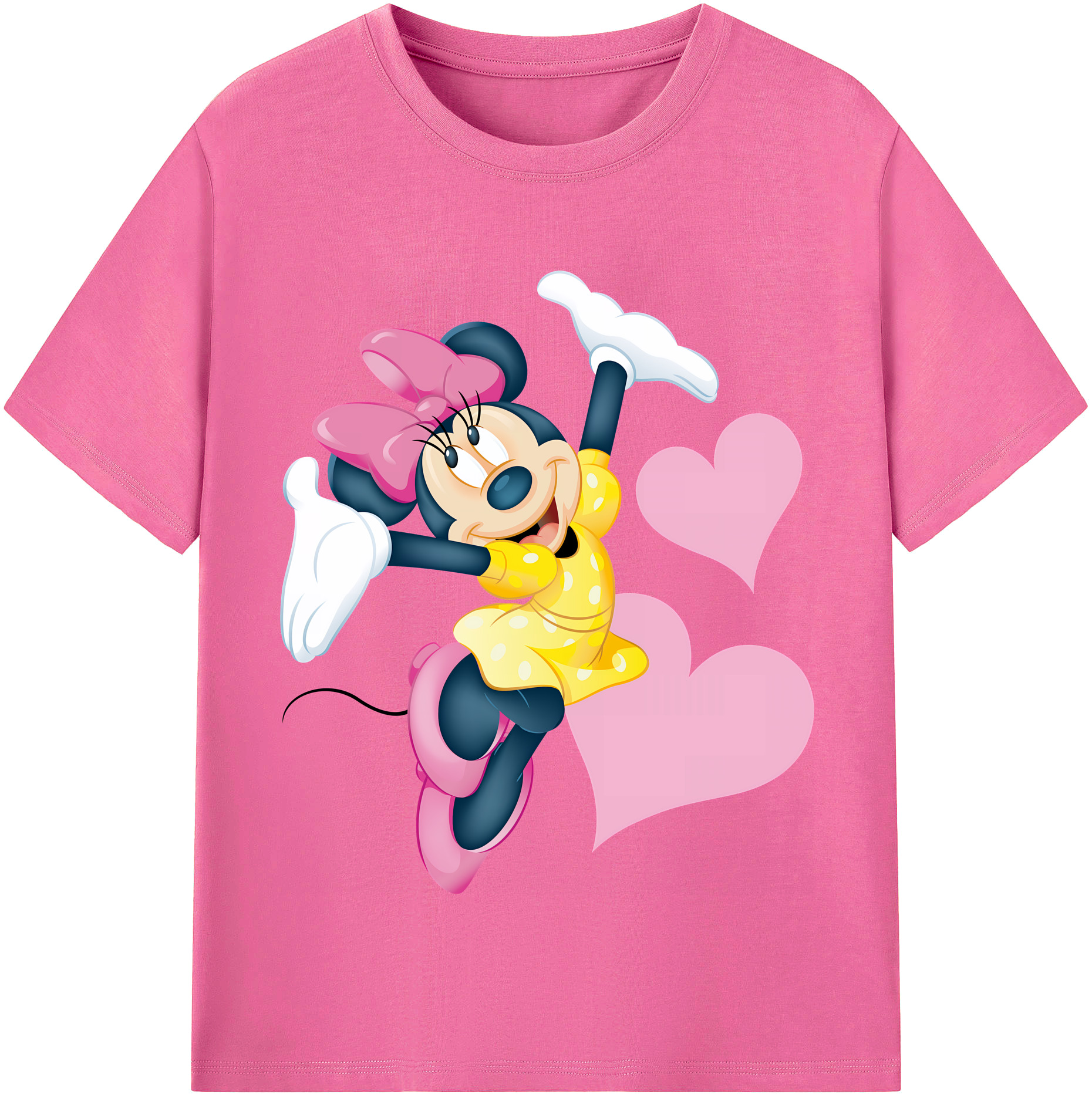 （画像用） ミッキーマウス Mickey Mouse レディースカジュアルプリントTシャツ（綿100％）